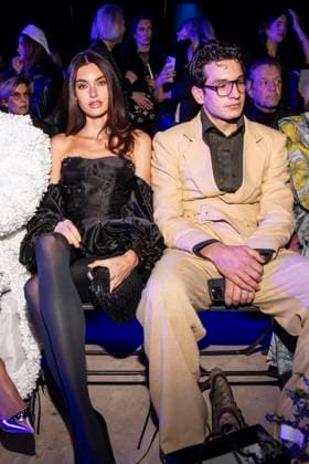 Celine Bethmann and Noah Levi as guests of Danny Reinke at Berlin Fashion Week Autumn Winter 2026 at NLND Berlin on 30 01 2026 Berlin Germany