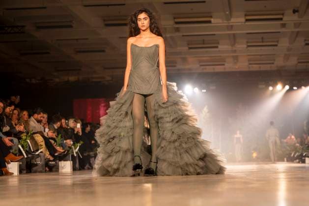 Model on the catwalk catwalk with Danny Reinke at Berlin Fashion Week Autumn Winter 2026 at NLND Berlin on 30 01 2026 Berlin Germany
