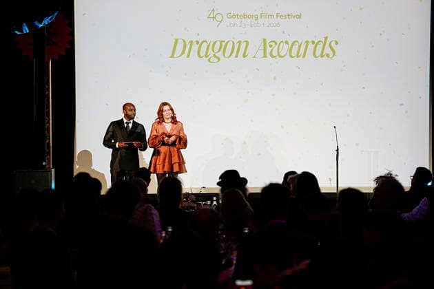 GOTHENBURG, SWEDEN 20260131 Presenters Kodjo Akolor and Kirsty Armstrong during the closing gala of the Göteborg Film Festival where this years Dragon Awards are presented at Hotel Draken in Gothenburg GOTHENBURG SWEDEN x9200x  Copyright: xBjörnxLarssonxRosvall TTx DRAGON AWARDS 2026 d53pukbpVro