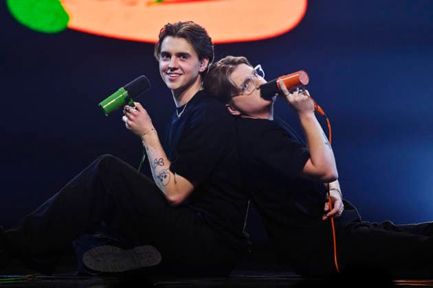 LINKÖPING, SWEDEN 20260131 Noll2 Jakob Westerlund and Wilmer Öberg with the contribution Berusade ord on stage during Saturdays round 1 of Melodifestivalen 2026 Saab arena in Linköping LINKÖPING SWEDEN x10060x  Copyright: xHenrikxMontgomery TTx MELODIFESTIVALEN 2026 LINKÖPING zSX0O4NS0CU