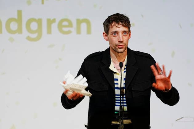 GÖTEBORG, SWEDEN 20260131 Dragon Award Best Acting is awarded to Adam Lundgren for the role in The Beekeeper , directed by Marcus Carlsson during the closing gala of the Göteborg Film Festival where this years Dragon Awards are presented at Hotel Draken in Gothenburg GÖTEBORG SWEDEN x9200x  Copyright: xBjörnxLarssonxRosvall TTx DRAGON AWARDS 2026 cm9GL2bz7M8