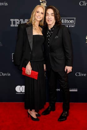 Erin Stanley and Paul Stanley arrive on the red carpet for the Pre-Grammy Gala on the eve of the 68th Annual Grammy Awards in Los Angeles on Saturday, January 31, 2026.  LAP20260131938 CAROLINExBREHMAN
