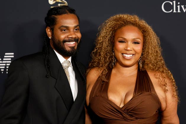 Myke Wright and Lizzo arrive on the red carpet for the Pre-Grammy Gala on the eve of the 68th Annual Grammy Awards in Los Angeles on Saturday, January 31, 2026.  LAP20260131943 CAROLINExBREHMAN
