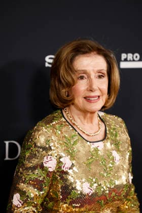 Nancy Pelosi arrives on the red carpet for the Pre-Grammy Gala on the eve of the 68th Annual Grammy Awards in Los Angeles on Saturday, January 31, 2026.  LAP202601311000 CAROLINExBREHMAN