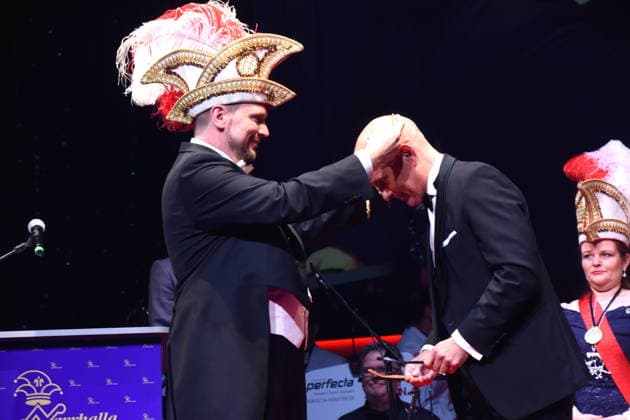 Matthias Stolz Narrhalla President Presented Order to Christoph Maria Herbst Actor Karl Valentin Order Award Winner 2026 Munich 31 01 2026 German Theater Grand Narrhalla Ball SoirÃ e Muenchner Leben with Award of the Karl Valentin Order 2026 to Christoph Maria Herbst Actor Photo Munich