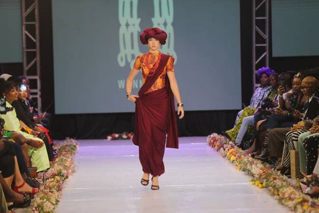 (260201) -- NAIROBI, Feb. 1, 2026 -- A model walks on the runway during the Nairobi Fashion Week at the Sarit Centre in Nairobi, Kenya, Jan. 31, 2026. (Photo by Xinhua) KENYA-NAIROBI-FASHION WEEK HenryxNaminde 