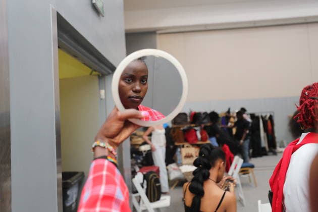 (260201) -- NAIROBI, Feb. 1, 2026 -- This photo shows the reflection of a model during the Nairobi Fashion Week at the Sarit Centre in Nairobi, Kenya, Jan. 31, 2026. (Photo by Xinhua) KENYA-NAIROBI-FASHION WEEK HenryxNaminde 