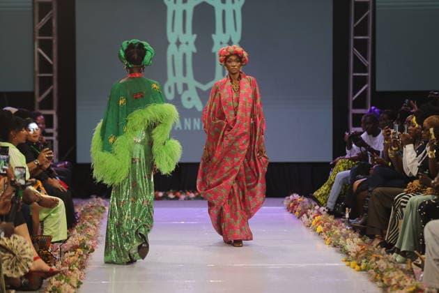 (260201) -- NAIROBI, Feb. 1, 2026 -- Models walk on the runway during the Nairobi Fashion Week at the Sarit Centre in Nairobi, Kenya, Jan. 31, 2026. (Photo by Xinhua) KENYA-NAIROBI-FASHION WEEK HenryxNaminde 