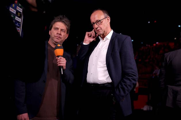 01 02 2026, Handball, Men s EHF EURO 2026, Germany Denmark, Jyske Bank Boxing in Herning, Final The German Chancellor Friedrich Merz Chancellor Politics Politician CDU Denmark