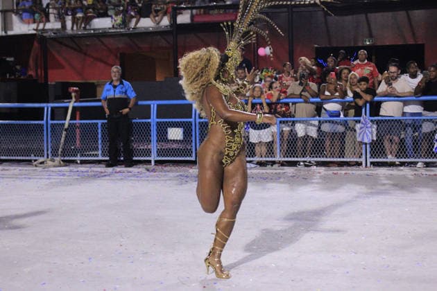 RIO DE JANEIRO, RJ - 01.02.2026: SEGUNDO DIA DE ENSAIOS TÃ CNICOS ESPECIAL - The drum queen, Bianca Monteiro, during the Portela technical rehearsal, this Saturday (31), at MarquÃªs de Sapucai. x2878120x  CarlosxEliasxJunior