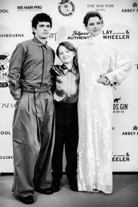46th London Critics™ Circle Film Awards on Sunday 1 February 2026 Noah Jupe, Jacobi Jupe and Jessie Buckley attends the 46th London Critics™ Circle Film Awards on Sunday 1 February 2026 at The May Fair Hotel, London. Editors Note: Image converted to monochrome., Credit:Julie Edwards Avalon  Copyright: xJuliexEdwardsx xAvalonx 1071252960