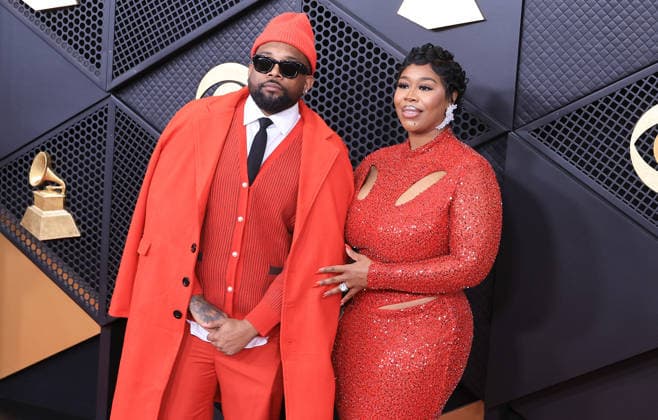 January 29, 2026, Los Angeles, California, USA: (L-R) David DLO Outing and Bionca Outing at the 68th Annual Grammy Awards on Sunday February 1, 2026 at Crypto.com Arena in Los Angeles, California. JAVIER ROJAS PI Los Angeles USA - ZUMAp124 20260129_zaa_p124_380 Copyright: xJavierxRojasx