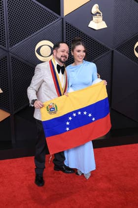 February 1, 2026, Los Angeles, California, USA: Raniero Palm and Mariana Salas at the 68th Annual Grammy Awards on Sunday February 1, 2026 at Crypto.com Arena in Los Angeles, California. JAVIER ROJAS PI Los Angeles USA - ZUMAp124 20260201_zaa_p124_086 Copyright: xJavierxRojasx