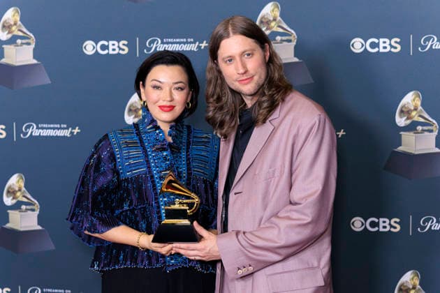 February 1, 2026, Los Angeles, California, USA: (L-R) Serena Goransson and Ludwig Goransson at the 68th Annual Grammy Awards press room on Sunday February 1, 2026 at Crypto.com Arena in Los Angeles, California. ARIANA RUIZ PI Los Angeles USA - ZUMAp124 20260201_zaa_p124_092 Copyright: xArianaxRuizx