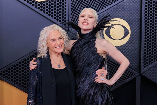 February 1, 2026, Los Angeles, California, USA: Carol King and Lady Gaga on the red carpet of the 68th Annual Grammy Awards on Sunday February 1, 2026 at Crypto.com Arena in Los Angeles, California. JAVIER ROJAS PI Los Angeles USA - ZUMAp124 20260201_zaa_p124_300 Copyright: xJavierxRojasx