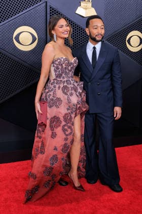 February 1, 2026, Los Angeles, California, USA: Chrissy Teigen and John Legend on the red carpet of the 68th Annual Grammy Awards on Sunday February 1, 2026 at Crypto.com Arena in Los Angeles, California. JAVIER ROJAS PI Los Angeles USA - ZUMAp124 20260201_zaa_p124_351 Copyright: xJavierxRojasx