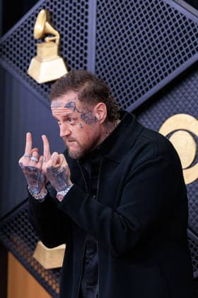 February 1, 2026, Los Angeles, California, USA: Jelly Roll on the red carpet of the 68th Annual Grammy Awards on Sunday February 1, 2026 at Crypto.com Arena in Los Angeles, California. JAVIER ROJAS PI Los Angeles USA - ZUMAp124 20260201_zaa_p124_497 Copyright: xJavierxRojasx