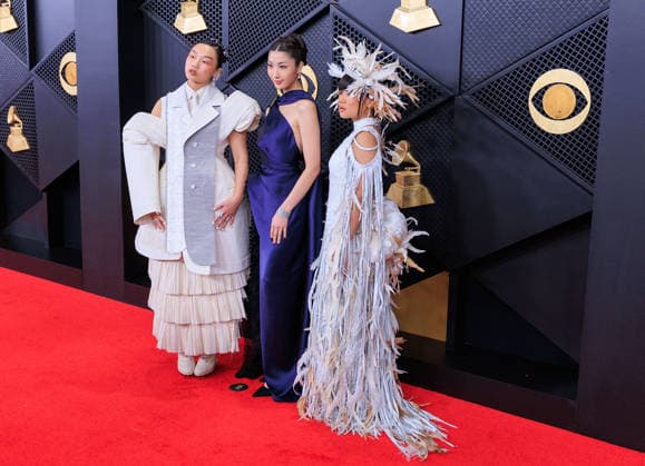 February 1, 2026, Los Angeles, California, USA: Audrey Nuna, EJAE, and Rei Ami on the red carpet of the 68th Annual Grammy Awards on Sunday February 1, 2026 at Crypto.com Arena in Los Angeles, California. JAVIER ROJAS PI Los Angeles USA - ZUMAp124 20260201_zaa_p124_434 Copyright: xJavierxRojasx