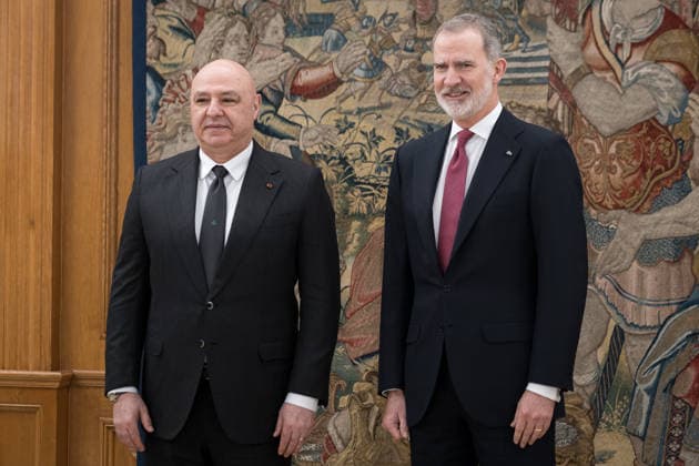 Felipe VI receives the President of Lebanon at La Zarzuela King Felipe VI receives the President of the Lebanese Republic, Joseph Aoun i , at La Zarzuela Palace, on February 2, 2026, in Madrid Spain The Lebanese President is paying a two-day state visit to Spain to discuss the possible permanence of the Spanish military in the south of the country when the UN mission FINUL 02 FEBRUARY 2026 Diego Radamé Madrid Madrid Madrid Spain  Copyright: xDiegoxRadamÃ sx 7261364