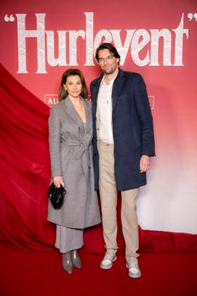 Hurlevent or Wuthering Heights photocall in Paris EB Alice Detollenaere and Camille Lacourt poses during a photocall before the screening of the movie Wuthering Heights at the Grand Rex theater in Paris on February 2, 2026. Photo by Eliot Blondet ABACAPRESS.COM Paris France France  Copyright: xBlondetxEliot ABACAx
