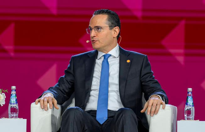 February 2, 2026, Doha, Qatar: Wael Sawan, CEO - Shell, speaks during the opening plenary panel session of the 21st International Conference and Exhibition on Liquefied Natural Gas (LNG2026) at the Qatar National Convention Centre Doha Qatar - ZUMAs197 20260202_aaa_s197_177 Copyright: xNoushadxVariyattiyakkalx
