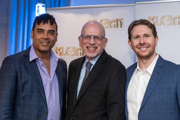 February 2, 2026, Bronx, New York, USA: Phillip Christian Smith, 2026 Kleban Prize winner for most promising musical theatre librettist, Seth Saltzman, ASCAP senior VP and Eric Price, 2026 Kleban Prize winner for most promising musical theatre lyricist attend awards ceremony at ASCAP offices in New York, NY on February 2, 2026. Bronx USA - ZUMAr339 20260202_znp_r339_004 Copyright: xLevxRadinx