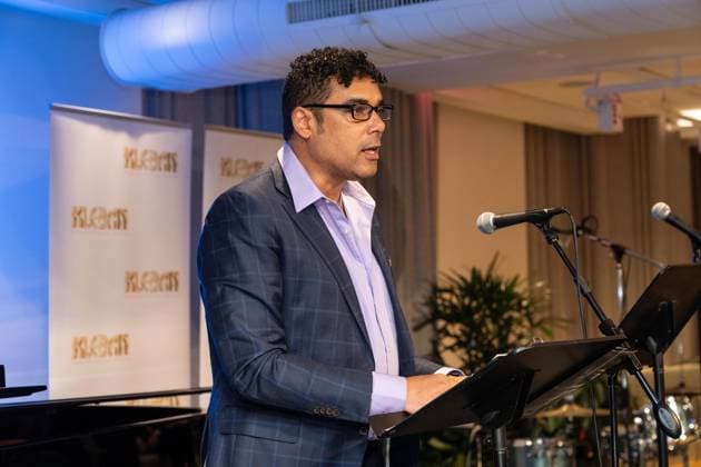 February 2, 2026, Bronx, New York, USA: Phillip Christian Smith, 2026 Kleban Prize winner for most promising musical theatre librettist speaks during awards ceremony at ASCAP offices in New York, NY on February 2, 2026. Bronx USA - ZUMAr339 20260202_znp_r339_016 Copyright: xLevxRadinx