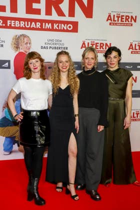 Sarah Bauerett, Kya Celina Barucki, Anna Schudt, Judith Bohle on the red carpet at the movie premiere Die Aelteren at Kinopolis HafenCity in Hamburg on 02 02 2026 Hamburg Germany
