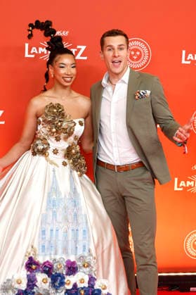 Lukas Sauer with model at the 25 Lambertz Monday Night in the MMC Studios Cologne, 02 02 2026 Foto:xR.xSchmiegeltx xFuturexImagex lambertz_6317