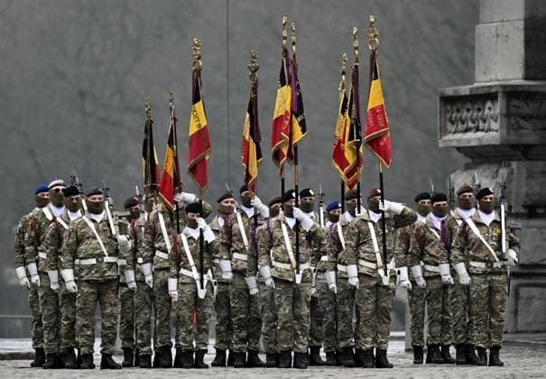 a a ceremony for the re-establishment of the 1st and 7th Brigades of the Army, Tuesday 03 February 2026 in Brussels. The re-establishment is a strategic necessity to reform the Army.  ERICxLALMAND 160744720