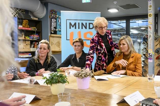 Tilburg, The Netherlands, 2026-02-03 14:57:53 TILBURG, February 14, 2026, Mind Us. Queen Maxima, honorary chair of the MIND Us Foundation, and Pien Zaaijer are visiting the municipality of Tilburg as part of the MIND Us Leading Locals network. Tilburg is one of eleven leading municipalities participating in the network. PHOTO: NLBeeld Patrick van Emst Credit: NL Beeld Patrick van Emst  Copyright: xx x