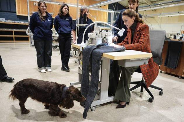 Princess of Wales visits Hiut Denim factory in Cardigan, Wales, 03 February 2026 The Princess of Wales sews a Made in Wales tag onto a pair of jeans during a visit to Hiut Denim, a family-owned company based in Cardigan, designing and manufacturing premium jeans entirely in the UK. Hiut was founded in 2011 to bring the knowledge and skill of jean-making back to Cardigan, where production began in the 1960s. Picture date: Tuesday February 3, 2026., Credit:Aaron Chown Avalon UK, Cardigan  Copyright: xAaronxChownx xAvalonx 1071788671