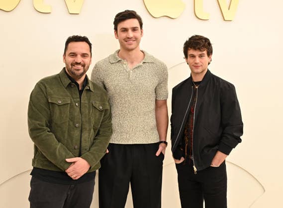Apple TV Press Day Jake Johnson, Charlie Hall and Brandon Flynn arriving to Apple TV Press Day at Barker Hanger on February 03, 2026 in Santa Monica, CA. Santa Monica Barker Hanger California USA Copyright: xLISAxOConnor AFF-USA.comx