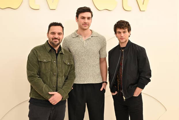 Apple TV Press Day Jake Johnson, Charlie Hall and Brandon Flynn arriving to Apple TV Press Day at Barker Hanger on February 03, 2026 in Santa Monica, CA. Santa Monica Barker Hanger California USA Copyright: xLISAxOConnor AFF-USA.comx