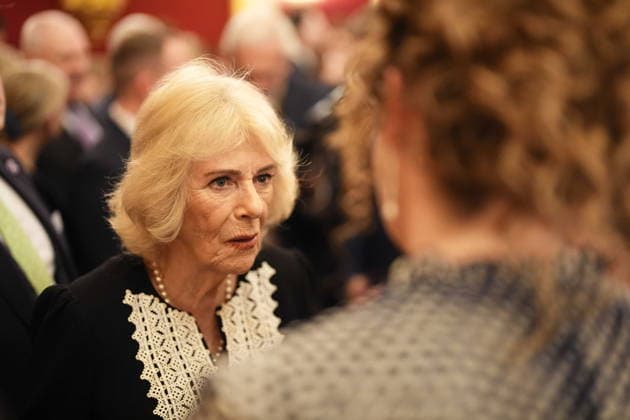 Communities reception with King Charles at Clarence House in London, UK, 03 February 2026 Queen Camilla speaking to guests during a reception at St James s Palace in London, to recognise the work of employees of local and regional governments who serve communities throughout the United Kingdom. Picture date: Tuesday February 3, 2026., Credit:Jordan Pettitt Avalon UK, London  Copyright: xJordanxPettittx xAvalonx 1071842467