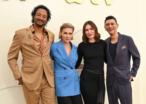 Apple TV Press Day Rhea Seehorn, Karolina Wydra and Carlos-Manuel Vesga arriving to Apple TV Press Day at Barker Hanger on February 03, 2026 in Santa Monica, CA. Santa Monica Barker Hanger California USA Copyright: xLISAxOConnor AFF-USA.comx