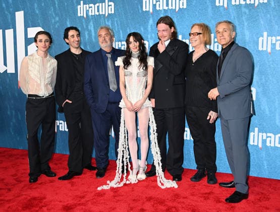 ˜Dracula™ Los Angeles Premiere Raphael Luce, Ewens Abid, Luc Besson, Zoe Bleu, Caleb Landry Jones, Danny Elfman and Christoph Waltz arriving at the Dracula? Los Angeles premiere held at the TCL Chinese Theatre on February 3, 2026 in Hollywood, Ca. Hollywood TCL Chinese Theatre California USA Copyright: xTammiexArroyox xAFF-USA.comx