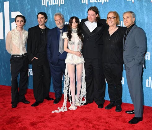 ˜Dracula™ Los Angeles Premiere Raphael Luce, Ewens Abid, Luc Besson, Zoe Bleu, Caleb Landry Jones, Danny Elfman and Christoph Waltz arriving at the Dracula? Los Angeles premiere held at the TCL Chinese Theatre on February 3, 2026 in Hollywood, Ca. Hollywood TCL Chinese Theatre California USA Copyright: xTammiexArroyox xAFF-USA.comx