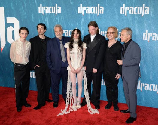 Dracula Premiere - Los Angeles, USA LOS ANGELES, USA. February 03, 2026: Raphael Luce, Ewens Abid, Luc Besson, Zoe Bleu, Caleb Landry Jones, Danny Elfman & Christoph Waltz at the premiere for Dracula at the TCL Chinese Theatre. Los Angeles CA USA  Copyright: xPaulxSmith Featureflashx