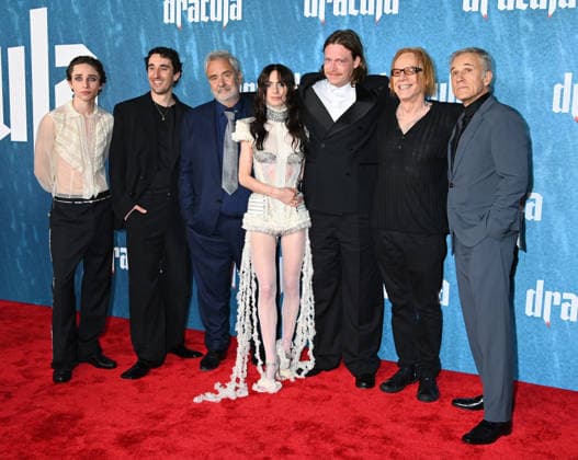 ˜Dracula™ Los Angeles Premiere Raphael Luce, Ewens Abid, Luc Besson, Zoe Bleu, Caleb Landry Jones, Danny Elfman and Christoph Waltz arriving at the Dracula? Los Angeles premiere held at the TCL Chinese Theatre on February 3, 2026 in Hollywood, Ca. Hollywood TCL Chinese Theatre California USA Copyright: xTammiexArroyox xAFF-USA.comx