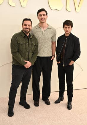 03 February, 2026 - Los Angeles, California -Jake Johnson, Charlie Hall, Brandon Flynn Apple TV Press Day held at Barker Hangar in Los Angeles. Santa Monica USA - ZUMAa123 20260203_zaa_a123_267 Copyright: xADx