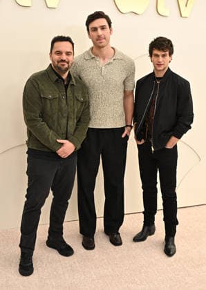 03 February, 2026 - Los Angeles, California -Jake Johnson, Charlie Hall, Brandon Flynn Apple TV Press Day held at Barker Hangar in Los Angeles. Santa Monica USA - ZUMAa123 20260203_zaa_a123_290 Copyright: xADx