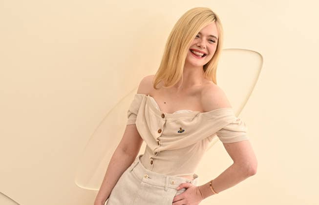 03 February, 2026 - Los Angeles, California - Elle Fanning. Apple TV Press Day held at Barker Hangar in Los Angeles. Santa Monica USA - ZUMAa123 20260203_zaa_a123_434 Copyright: xADx