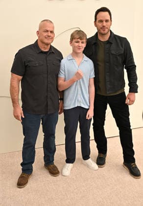 03 February, 2026 - Los Angeles, California - Jocko Willink, Jude Hill, Chris Pratt. Apple TV Press Day held at Barker Hangar in Los Angeles. Santa Monica USA - ZUMAa123 20260203_zaa_a123_467 Copyright: xADx