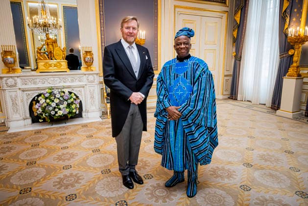 04-02-2026 Palace King Willem-Alexander during the credentials (geloofsbrieven) of the Ambassador of the Republic of Ghana, His Excellency E.M. Agbenyegah, at palace Noordeinde in The Hague. Â  Copyright: xPPEx