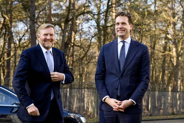 Hilversum, The Netherlands, 2026-02-04 14:11:03 HILVERSUM, 04-02-2026, KPN Network and Security King Willem Alexander and Minister of Economic Affairs Vincent Karremans are paying a working visit to the KPN Network and Security Operations Center in Hilversum as part of resilient telecommunications. PHOTO: NL Beeld Patrick van Emst Credit: NL Beeld Patrick van Emst  Copyright: xx x