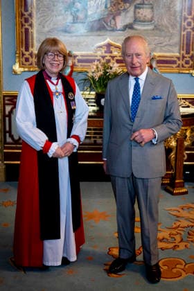 . 04 02 2026. London, United Kingdom. King Charles III meets with the Archbishop of Canterbury Dame Sarah Mullally during an audience at Buckingham Palace in London.  xPoolx xi-Imagesx IIM-26547-0002