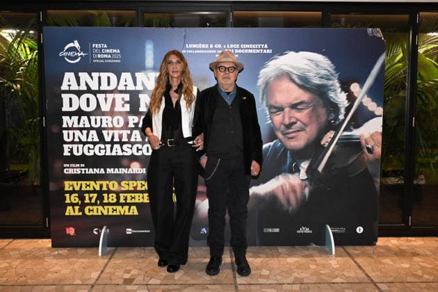 Milan, Preview of the Film Andando Dove Non So (Going Where I Don t Know), Mauro Pagani s life on the run. Pictured: Mauro Pagani, Cristiana Mainardi (director)  Copyright: xSimonexComix xipa-agency.netx xComi Terenghix IPA_Agency_IPA70976662