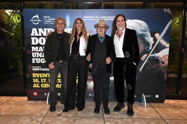 Milan, Preview of the Film Andando Dove Non So (Going Where I Don t Know), Mauro Pagani s life on the run. Pictured are Ligabue, Mauro Pagani, Cristiana Mainardi (director), and Manuel Agnelli.  Copyright: xSimonexComix xipa-agency.netx xComi Terenghix IPA_Agency_IPA70976669
