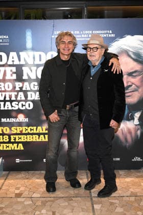 Milan, Preview of the Film Andando Dove Non So (Going Where I Don t Know), Mauro Pagani s life on the run. Pictured: Ligabue, Mauro Pagani  Copyright: xSimonexComix xipa-agency.netx xComi Terenghix IPA_Agency_IPA70976678
